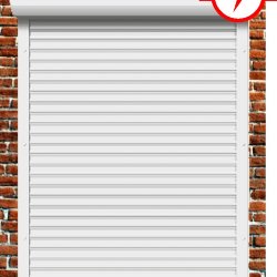 Рольставни из пенонаполненного алюминиевого профиля 45 мм с коробом 165 мм, электрическим приводом и верхним автоматическим замком