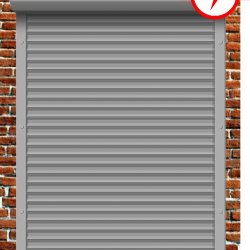 Рольставни из пенонаполненного алюминиевого профиля 45 мм с коробом 165 мм, электрическим приводом и верхним автоматическим замком